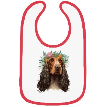Discover English Cocker Spaniel Flower Crown Dog Breed Flor Bibs