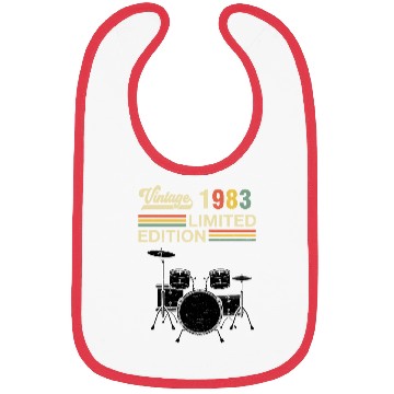 Discover Vintage 1983 Drums 40th Birthday Drummer Bibs