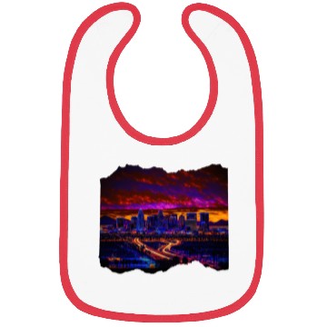 Discover Phoenix Arizonna Skyline Neon Desert Nights Bibs