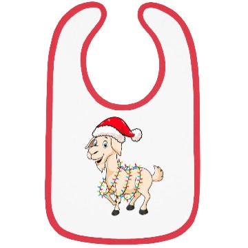 Discover Christmas Lights Goat Wearing Xmas Hat Farmer Bibs