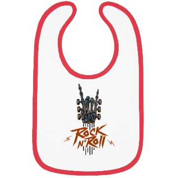 Discover Guitar Neck Skeleton Hand Rock And Roll Guitar Bibs