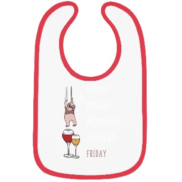 Discover Lazy Sloth Wine Lover Funny Weekend Party Bibs