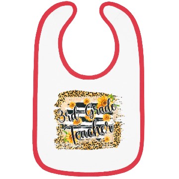 Discover Leopard Sunflower 3rd Grade Teacher First Day Back Bibs