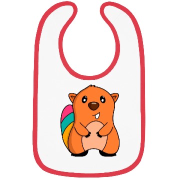 Discover Sweet Squirrel With A Colorful Tail Bibs
