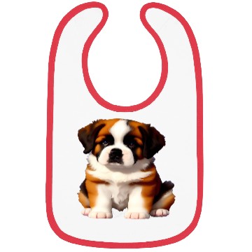 Discover Saint Bernard Puppy Awaiting Treats Bibs