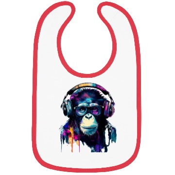 Discover Banksy DJ Monkey with Headphones Bibs