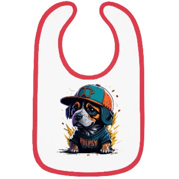 Discover Cute Border Collie Puppy Wearing Baseball Hat Bibs