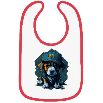 Discover Cute Border Collie Puppy Wearing Baseball Hat Bibs