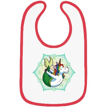 Discover Yoga Unicorn Mermaid Mandala Zen Meditate Meditati Bibs