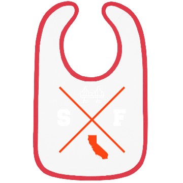 Discover Sf San Francisco California Orange Outline Bibs