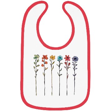 Discover Serene Linear Floral Artwork Bibs