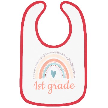 Discover Team 1st Grade Teacher Rainbow Lover Back To Schoo Bibs