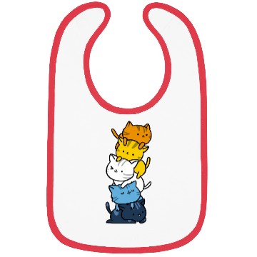 Discover Kawaii Cat Pile Aroace Pride Flag Bibs