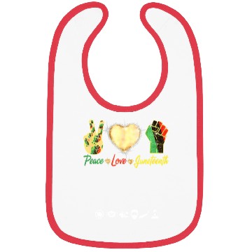 Discover Peace Love Junenth Black History Month Pride Bibs