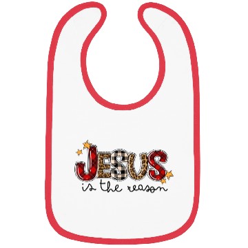 Discover Jesus Is The Reason Buffalo Plaid Leopard Nativity Bibs