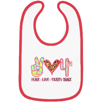 Discover Peace Love Fourth (4th) Grade Squad Back to School Bibs