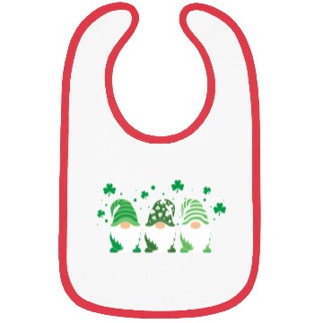 Discover Gnomes Holding Shamrock Leopard Plaid St Patrick'S Bibs
