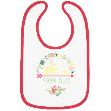 Discover Floral Mama Bear With 1 Cub Bibs