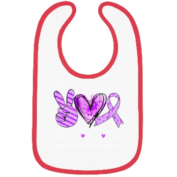 Discover Peace Love Cure Purple Ribbon Domestic Violence Aw Bibs