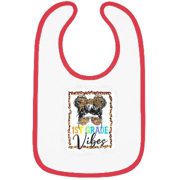 Discover Leopard Messy Bun Bleached Girls 1st Grade Back To Bibs