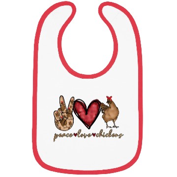 Discover Peace Love Chicken Gold Glitter For Chicken Farmer Bibs