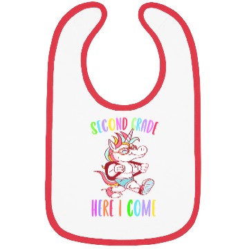 Discover Second Grade Here I Come Unicorn Rainbow Back to S Bibs