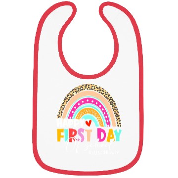 Discover Leopard Rainbow Lunch Lady Welcome Back To School Bibs