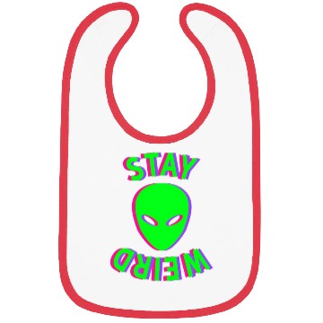Discover Awesome Stay Weird Alien Face Glitch Ufo Extraterr Bibs