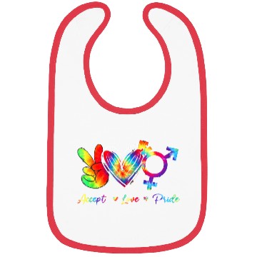 Discover Peace Love Pride Rainbow Tie Dye Gay LGBT Pride Bibs
