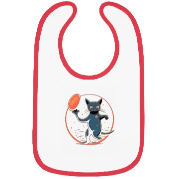 Discover Cat Playing Frisbee Disc Golf Player Discgolfer Bibs
