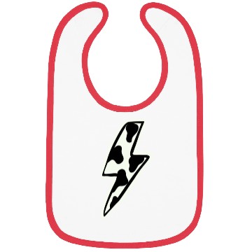 Discover Cow print lightning bolt Bibs