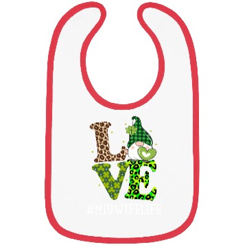 Discover Midwife Love St PatricDay Gnome Leopard Bibs