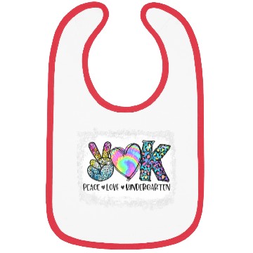 Discover Peace Love Kindergarten Teacher Appreciation Retro Bibs