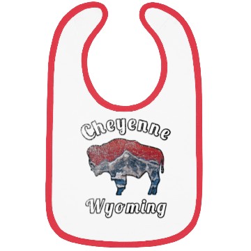 Discover Cheyenne Wyoming With Flag Themed Mountain Scenery Bibs