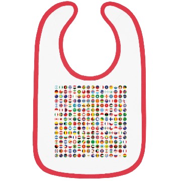 Discover World Flags Travel 256 Flag International Learning Bibs