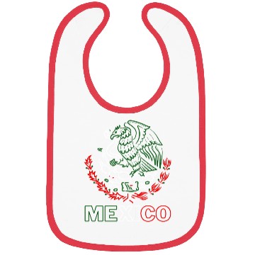 Discover Mexico With Mexican Eagle From Flag Red Green And Bibs