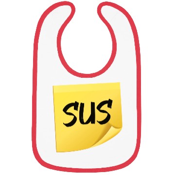 Discover Among Us SUS suspicious postit note 1 Bibs