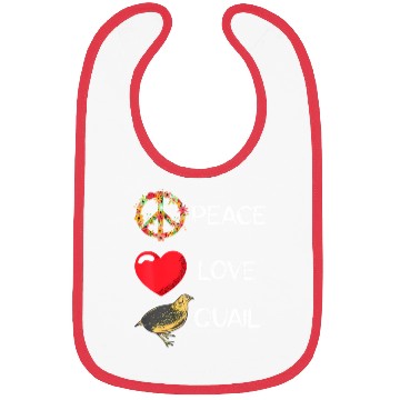 Discover Quail Birds Lover Love Peace Quail Japanese Quail Bibs
