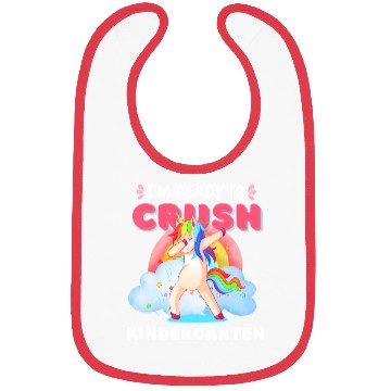 Discover Kindergarten Unicorn Rainbow Back to School Bibs