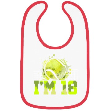Discover I'm 18 Racket Sports Tennis Player Teen 18th Bibs