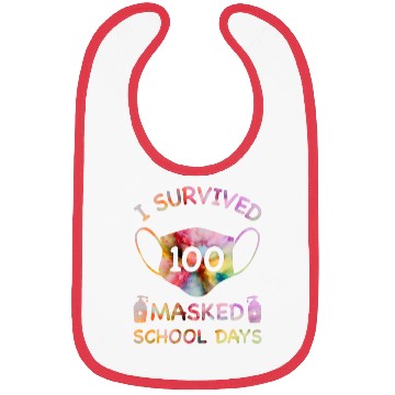 Discover I Survived 100 Masked School Days For Teacher Stud Bibs