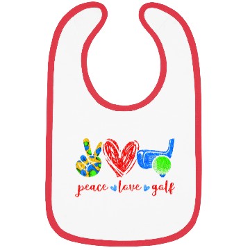 Discover Peace Love Golf Cute Golf Lovers Bibs