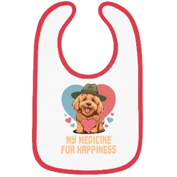 Discover My Medicine For Happiness Goldendoodle Dog Dad Bibs