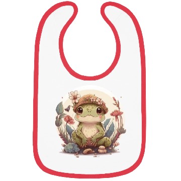 Discover Cute Cottagecore Baby Frog Toad Frog Lovers Bibs
