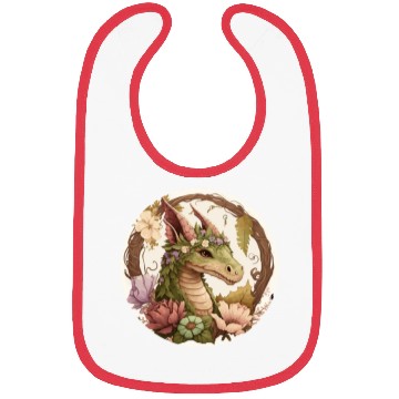 Discover Cottagecore Dragon Cute Fantasy Anime Animal Flowe Bibs