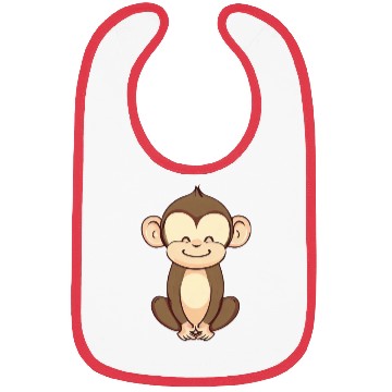Discover Cute Monkey Sitting Relaxed Bibs