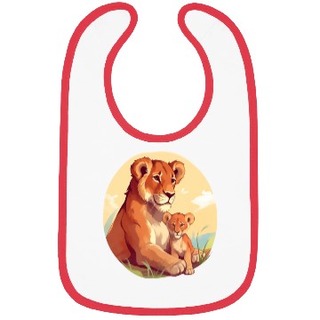 Discover Lion Cub with mother Bibs