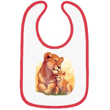 Discover Lion cub with mother Bibs