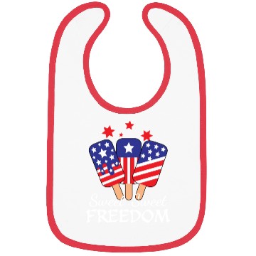 Discover Sweet Freedom Icream 4th July America Flag Bibs