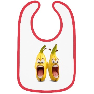 Discover A realistic two bananas with angry face screaming Bibs